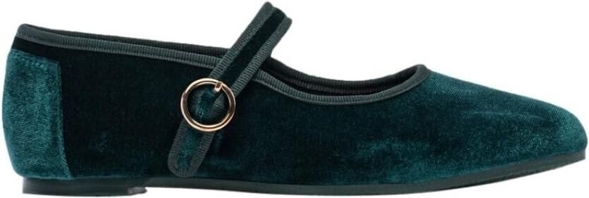 Paez Ballerina's Mary Jane W Velvet Evergreen
