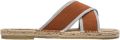 Paez Platte sandalen Sandals Crossed W Linen Terracota - Oranje