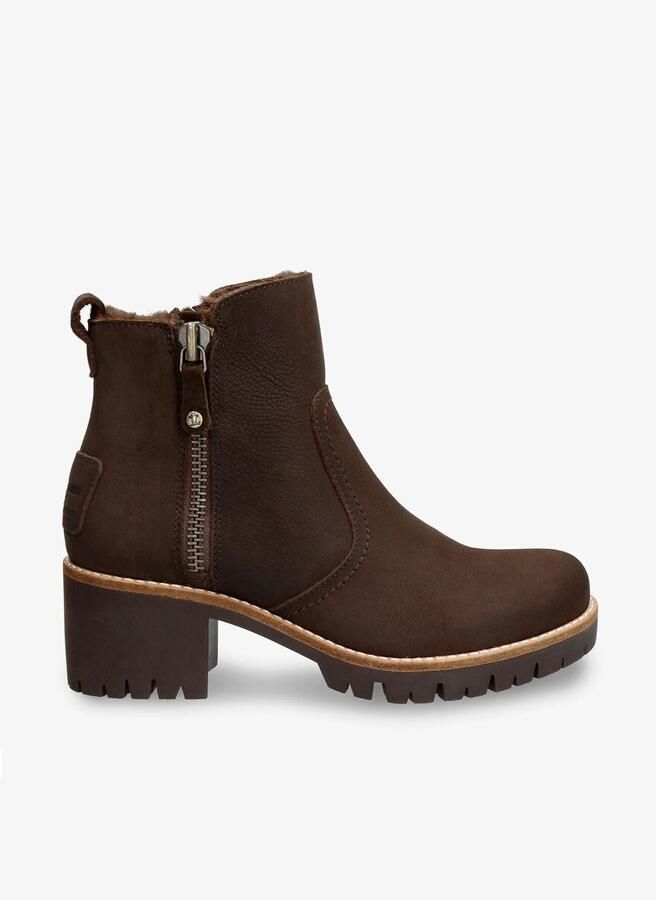 Panama Jack Pauline B19 Bruin Nubuck Dames Enkellaars met Hak en Bont - Foto 2