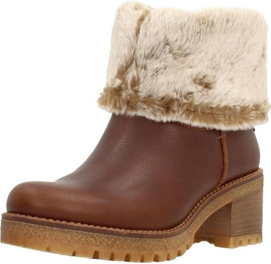 Panama Jack Dameslaarzen van leer met middelhoge hak en rits Brown Dames - Foto 10