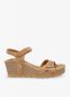Panama Jack Platform Wedge Sandals Brown Dames - Thumbnail 14