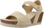 Panama Jack Wig Sandalen met Plakband Beige Dames - Thumbnail 4