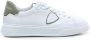 Philippe Model Canvas Leren Sneakers Wit Groen White Heren - Thumbnail 2