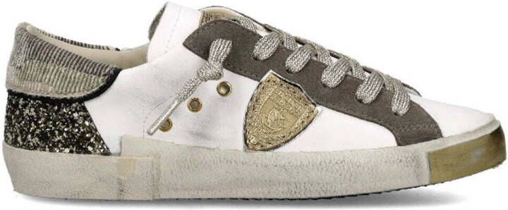 Philippe Model Lage Sneakers PRLD CG01 PARIS X-GLITTER BLANC VERT - Foto 2