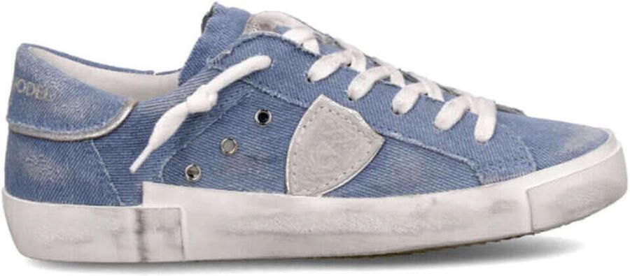 Philippe Model Dames Sneakers Prsx Low Woman Denim Bluette Jeansblauw - Foto 4