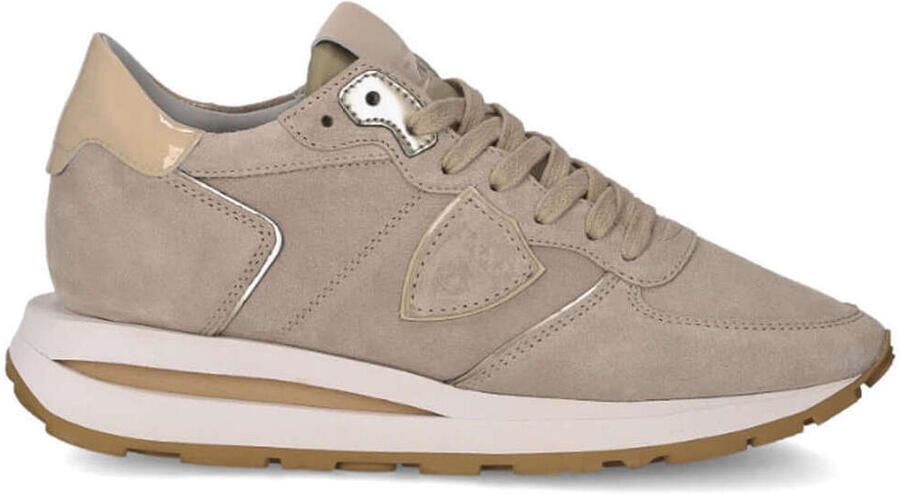 Philippe Model Roze Leren Lage Sneakers Pink Dames