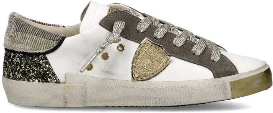 Philippe Model Lage Sneakers PRLD CG01 PARIS X-GLITTER BLANC VERT - Foto 5