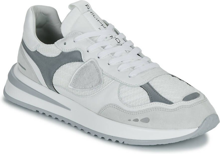 Philippe Model Lage Witte Grijze Sneaker Geborduurd Mesh White Heren - Foto 4