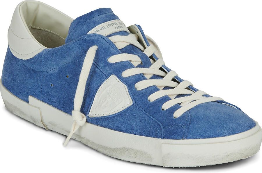 Philippe Model Blauwe Suède Sneakers met Boter Details - Foto 5