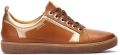 Pikolinos Bruine leren sneakers met rits en veters - Bruin