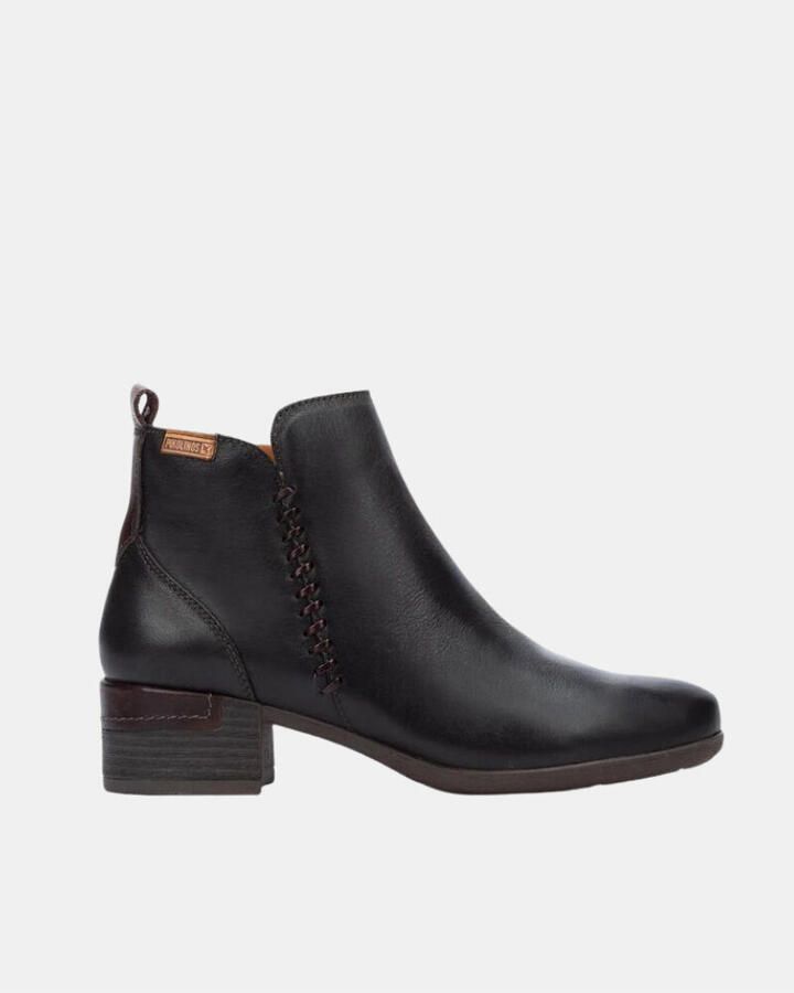 Pikolinos Dames Casual Zwarte Leren Enkellaars Black Dames - Foto 3