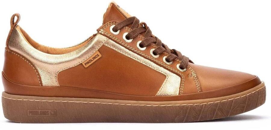 Pikolinos Bruine leren sneakers met rits en veters
