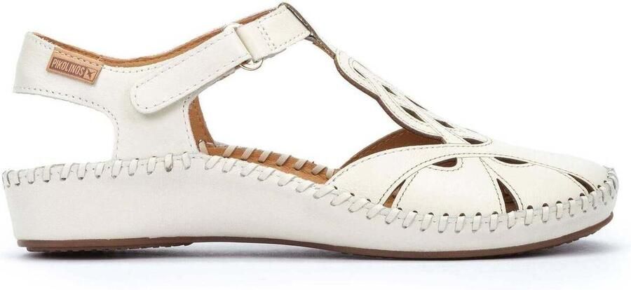 Pikolinos Gevlochten leren sandaal met gewatteerde binnenzool White Dames - Foto 3