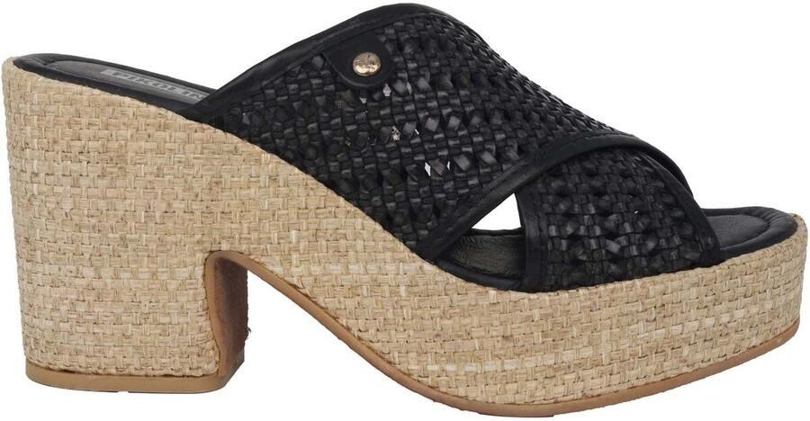 Pikolinos Zwarte hoge hak sandaal San Juan