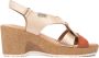 Pikolinos Comfortabele Arenales Sleehak Sandalen Beige Dames - Thumbnail 3