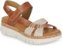 Pikolinos Comfortabele Damessandaal Bruin Wit Brown Dames - Thumbnail 3