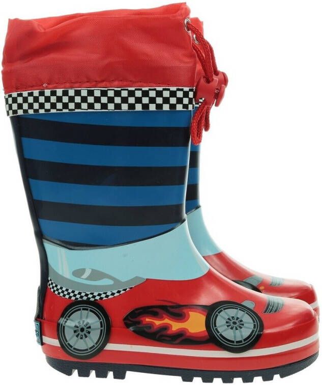 Playshoes Kid's Gummistiefel Rennwagen Rubberlaarzen rood