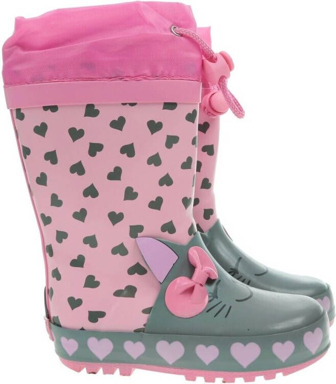 Playshoes Kid's Gummistiefel Katze Rubberlaarzen roze