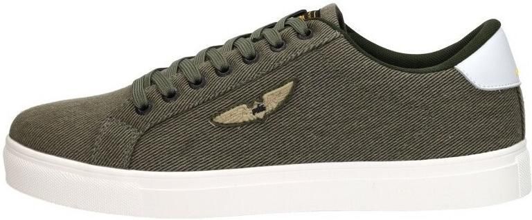 PME Legend Groene canvas sneakers met suède panelen - Foto 7