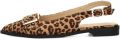 POSH by Poelman Cecile suède slingback loafers met panterprint cognac zwart - Bruin