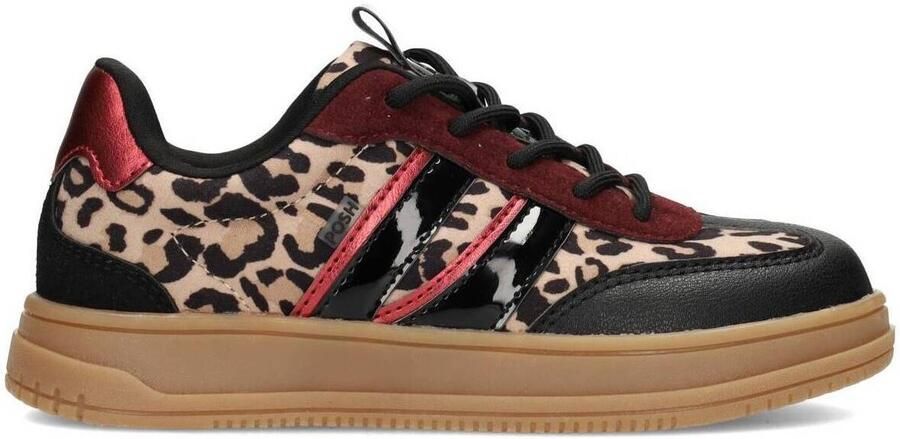 POSH by Poelman Nala sneakers met panterprint zwart beige rood - Foto 2