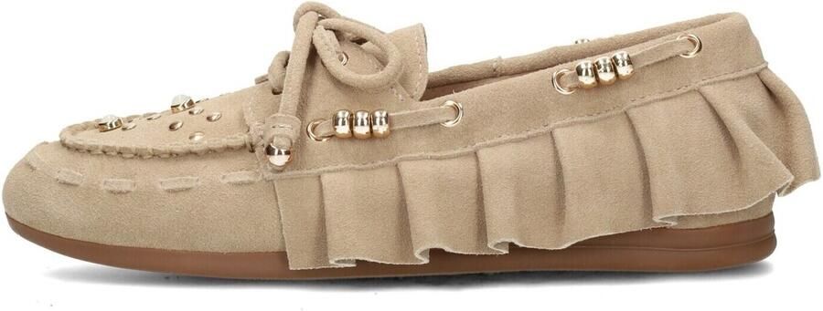 Poelman suède mocassins met kraaltjes en studs zand - Foto 4