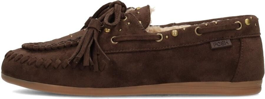 POSH by Poelman Mae suèdelook bootschoenen donkerbruin - Foto 3