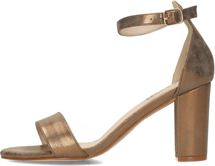 POSH by Poelman Laurie imitatieleren sandalen met blokhak brons - Foto 4