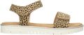 POSH by Poelman Nine sandalen beige zwart Meisjes Textiel Dierenprint - Wit/Bruin