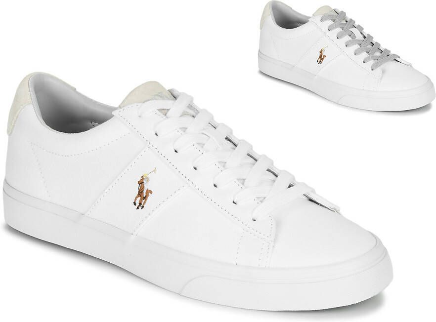Ralph Lauren Sneakers van een mix van textiel en leer met logostitching - Foto 9