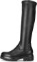 PS Poelman Dames CYBELE PU Imitatieleren Stretch Hoge Laarzen met Stoere Profielzool en Rits Zwart - Thumbnail 2
