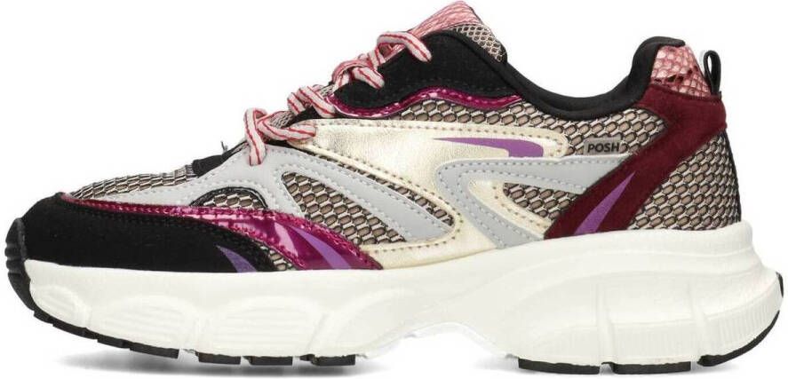 POSH by Poelman ALICE Dames Sneakers Paars Met Goud Combinatie - Foto 2