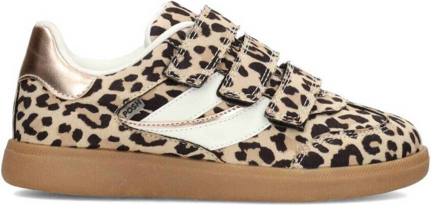 POSH by Poelman Billie sneakers met panterprint beige zwart
