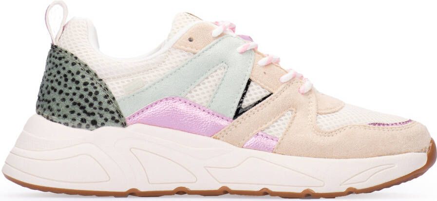 POELMAN C18582X9PSH23 Beige Pink Green Beige Mesh Lage sneakers Dames - Foto 3