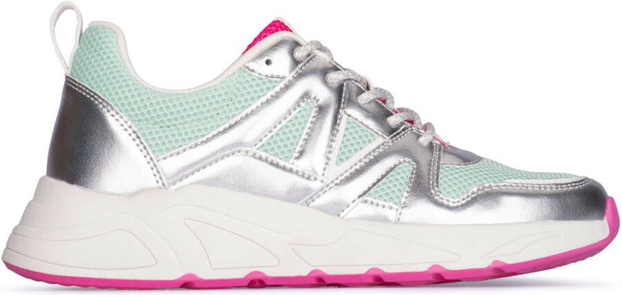 POELMAN Multi sneaker Plumb Salmon Green Blue Roze Mesh Lage sneakers Dames - Foto 3