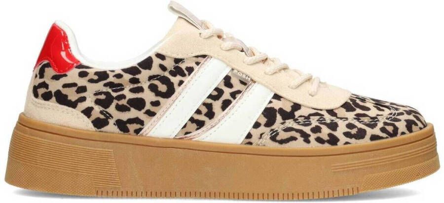 POSH by Poelman Lilly sneakers met panterprint ecru zwart rood - Foto 2