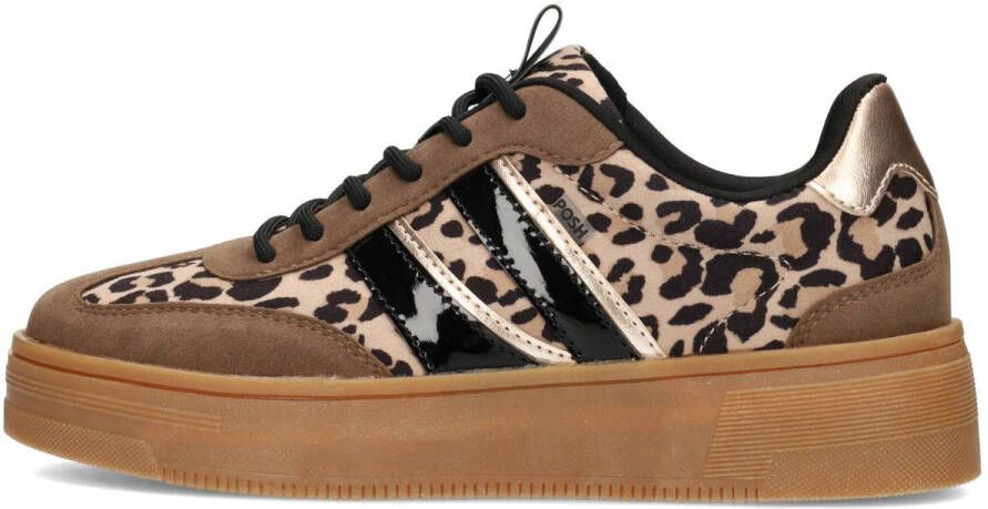 POSH by Poelman LILY Dames Sneakers Bruin Met Beige - Foto 2
