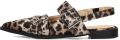 POSH by Poelman slingback loafers met panterprint beige zwart - Zwart