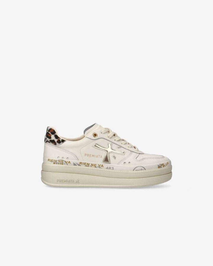 PREMIATA Lage Sneakers Dames Micol Maat: 40 Materiaal: Leer Kleur: Wit - Foto 1