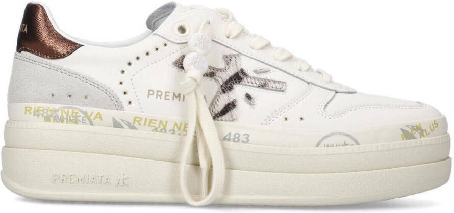 Premiata Witte Leren Sneakers Logo Zijkant Achterkant White Dames - Foto 8
