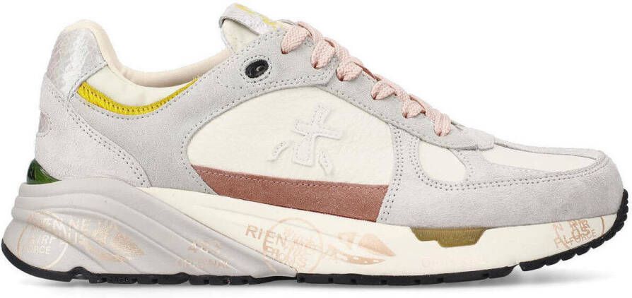 Premiata Leren Logo Veters Rubberen Zool Sneakers