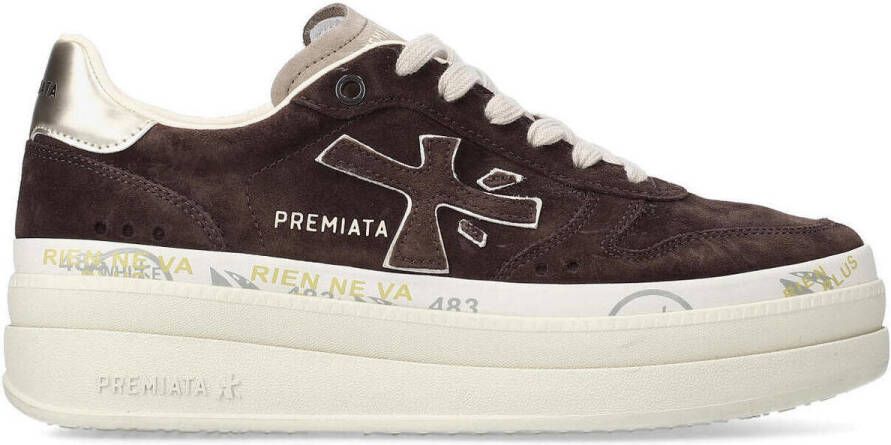 Premiata Bruine Sneakers met Dubbellaags Platform