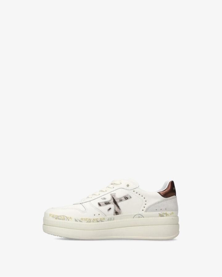 Premiata Witte Leren Sneakers Logo Zijkant Achterkant White Dames - Foto 18