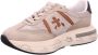 Premiata Elegante en Comfortabele Leren Sneakers Beige Dames - Thumbnail 4