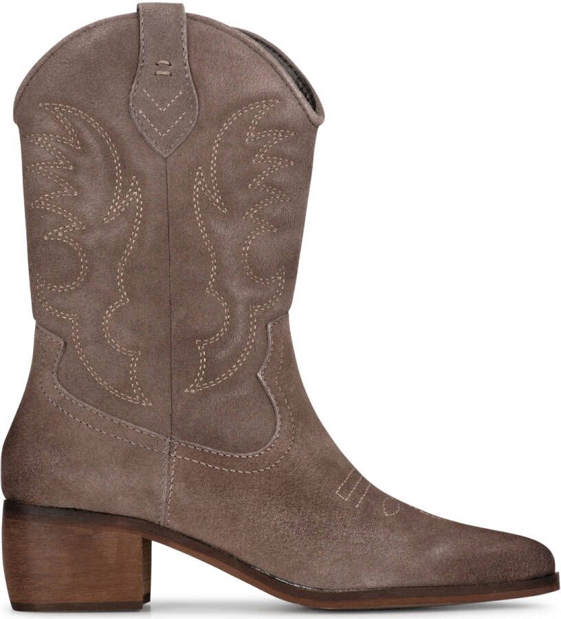 Ps Poelman Laarzen BABS Cowboy Enkellaarzen Taupe