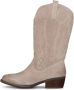 PS Poelman Bila High Dames Leren Suéde Cowboy Western Laarzen Bruin Beige Taupe - Thumbnail 2