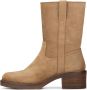POELMAN suède enkellaarsjes cappuccino Beige Suede Enkellaars met hak Dames - Thumbnail 3