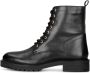 POELMAN Veterboots met goudkleurige details Zwart Leer Veterboots Dames - Thumbnail 2