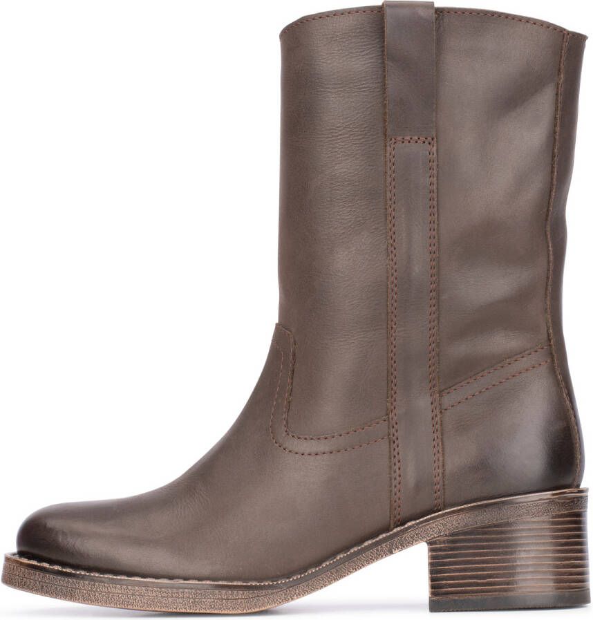 PS Poelman Esmee Enkelboots Enkellaarsjes Dames Bruin - Foto 4