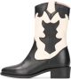 PS Poelman Nolia leren cowboylaarzen zwart beige Meisjes Leer Meerkleurig 31 - Thumbnail 3